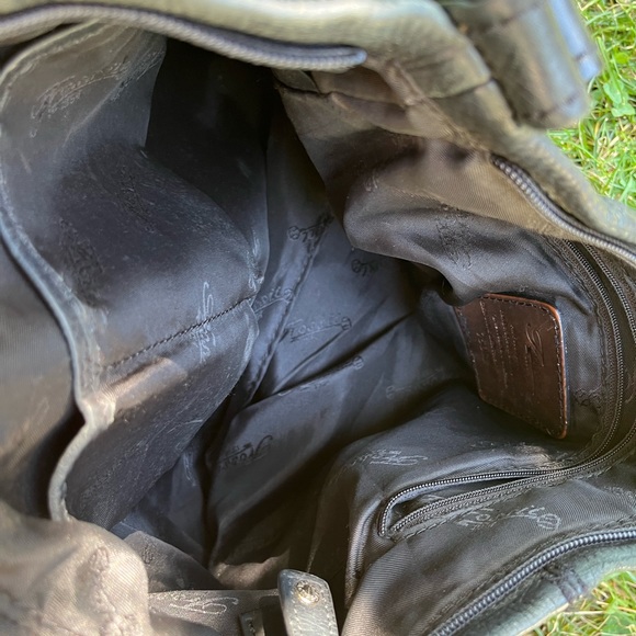 FOSSIL BLACK LEATHER SHOULDER BAG, side pockets , BOHO LOOK, - Picture 4 of 8